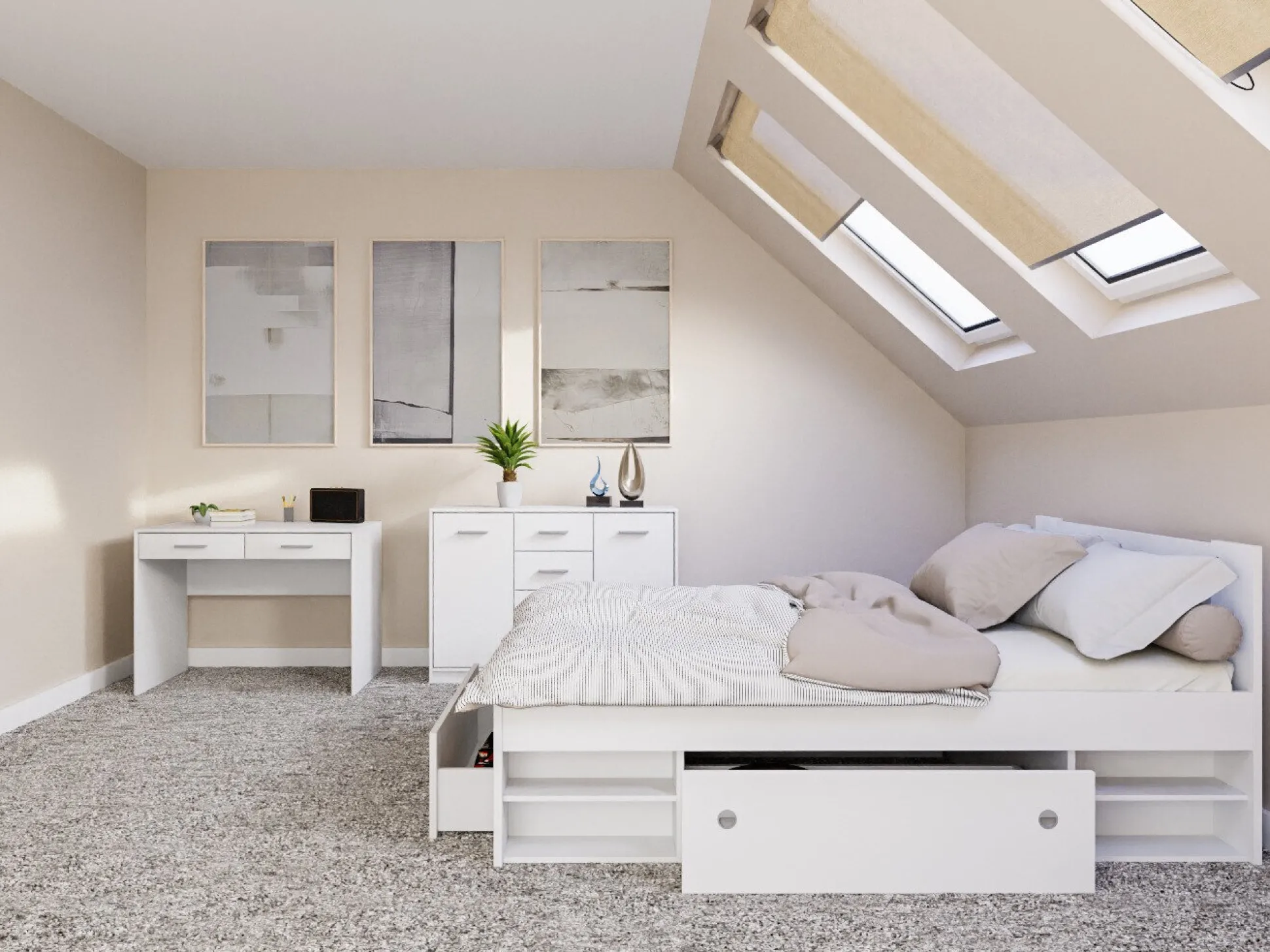 Soveværelsessæt Novsore 156 (Hvid)