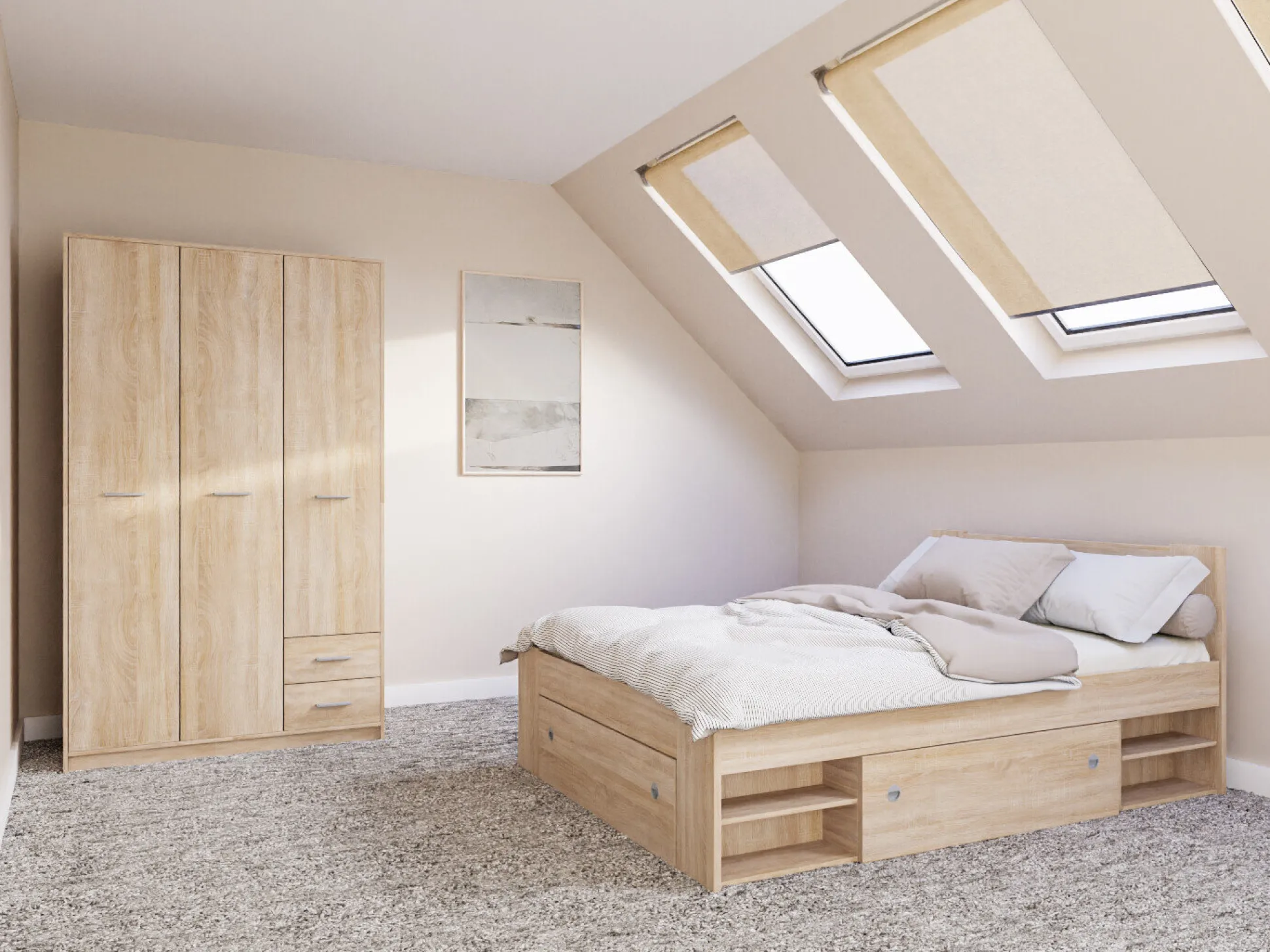 Soveværelsessæt Novsore 158 (Sonoma eg)