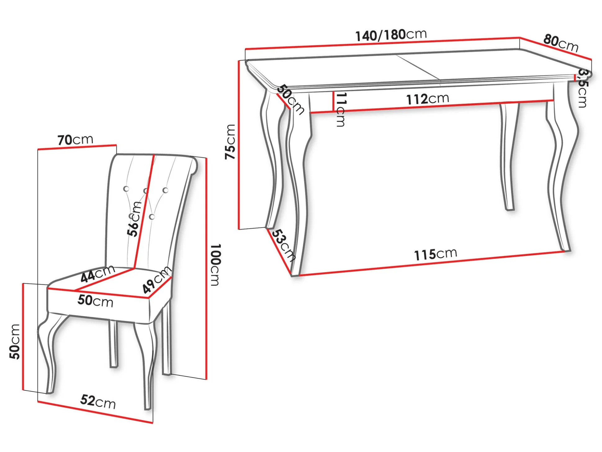 Spisestuesæt Comfivo Gallina II (Paros 05)