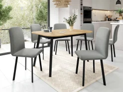 Spisestuesæt Edmond 117 (Craft gylden eg + Sort)