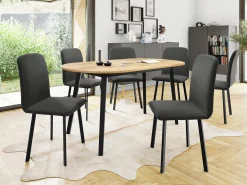 Spisestuesæt Edmond 121 (Craft gylden eg + Sort)