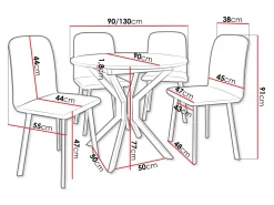 Spisestuesæt Edmond 118 (Hvid + Sort)