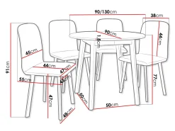 Spisestuesæt Edmond 119 (Hvid + Sort)