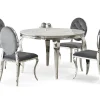 Spisestuesæt Houston 1828 (Hvid marmor + Grå)
