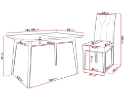 Spisestuesæt Racine 144 (Sort + Magic Velvet 2217)