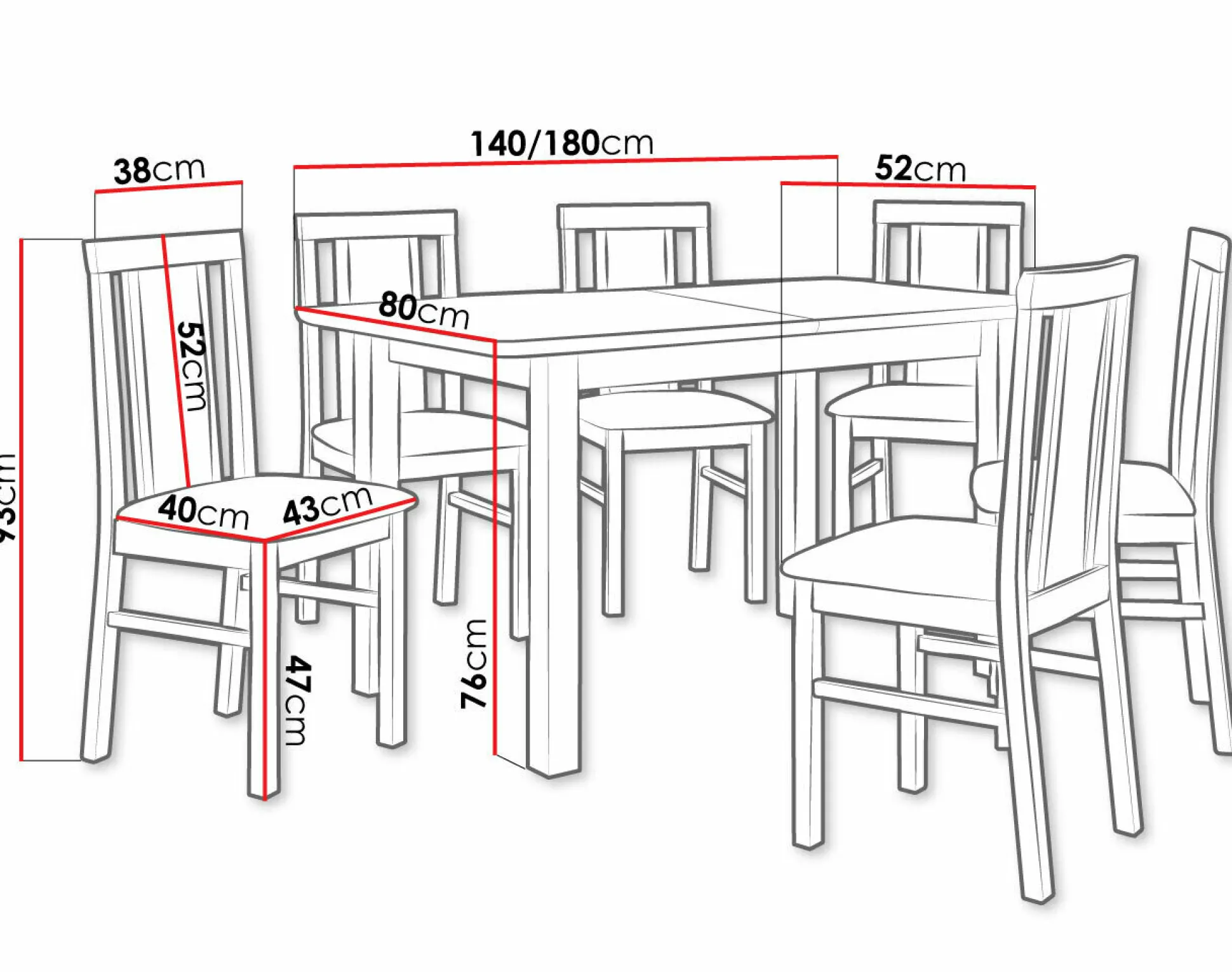 Spisestuesæt Victorville 283