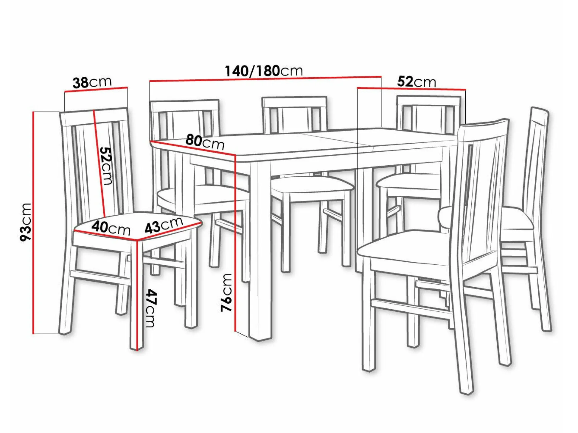 Spisestuesæt Victorville 238