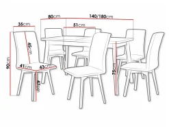 Spisestuesæt Victorville 291 (Artisan eg + Hvid)