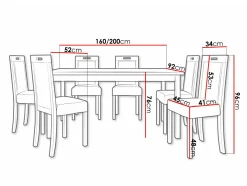Spisestuesæt Victorville 262 (Hvid)
