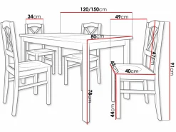 Spisestuesæt Victorville 286 (Hvid)