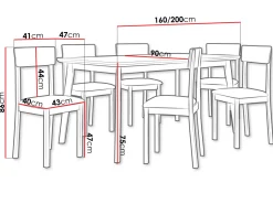 Spisestuesæt Victorville 350 (Hvid)