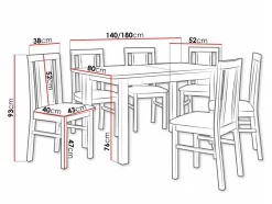 Spisestuesæt Victorville 311 (Nød)