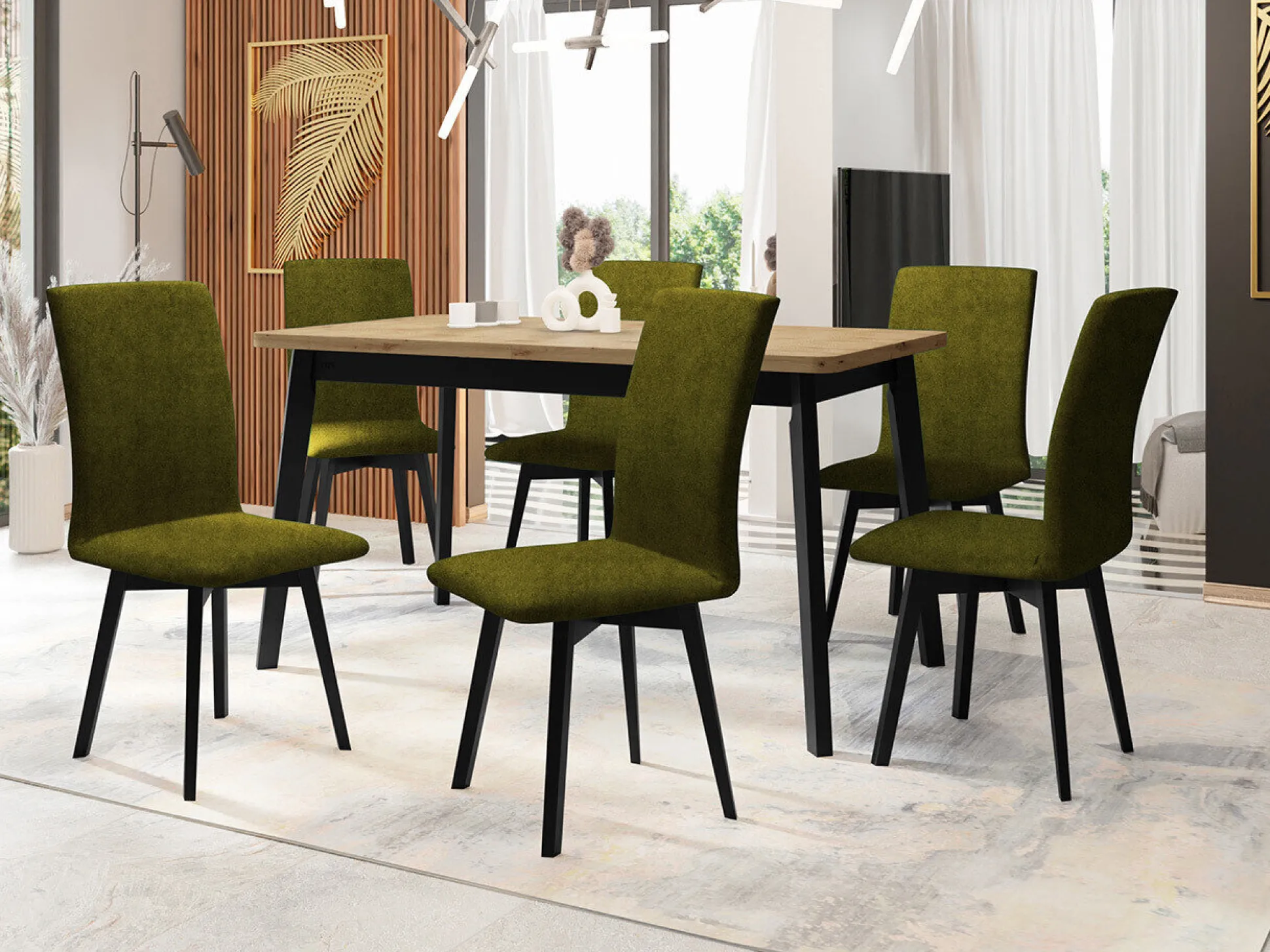 Spisestuesæt Victorville 326 (Sort)