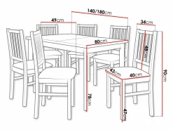 Spisestuesæt Victorville 264 (Hvid)