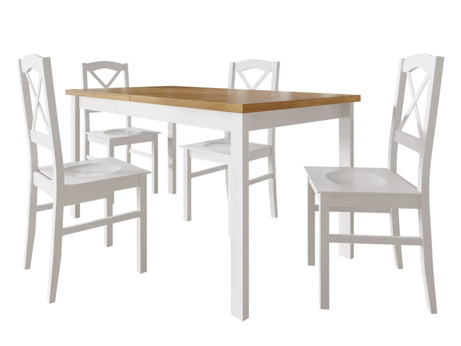 Spisestuesæt Victorville 281 (Hvid + Grandson eg)