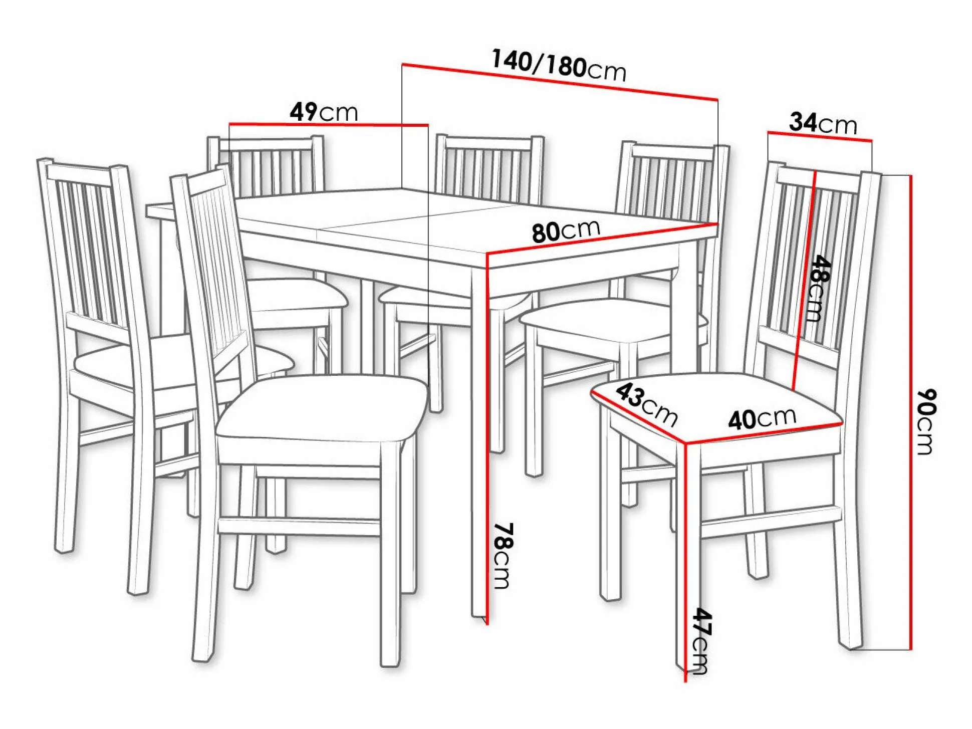 Spisestuesæt Victorville 320 (Hvid)