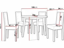 Spisestuesæt Victorville 256 (Grandson eg + Sort)