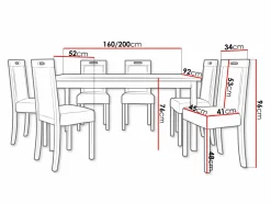 Spisestuesæt Victorville 308 (Nød)