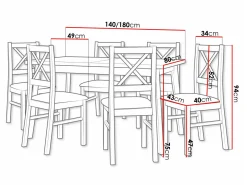 Spisestuesæt Victorville 316 (Sort)