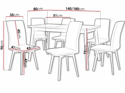 Spisestuesæt Victorville 335 (Hvid)