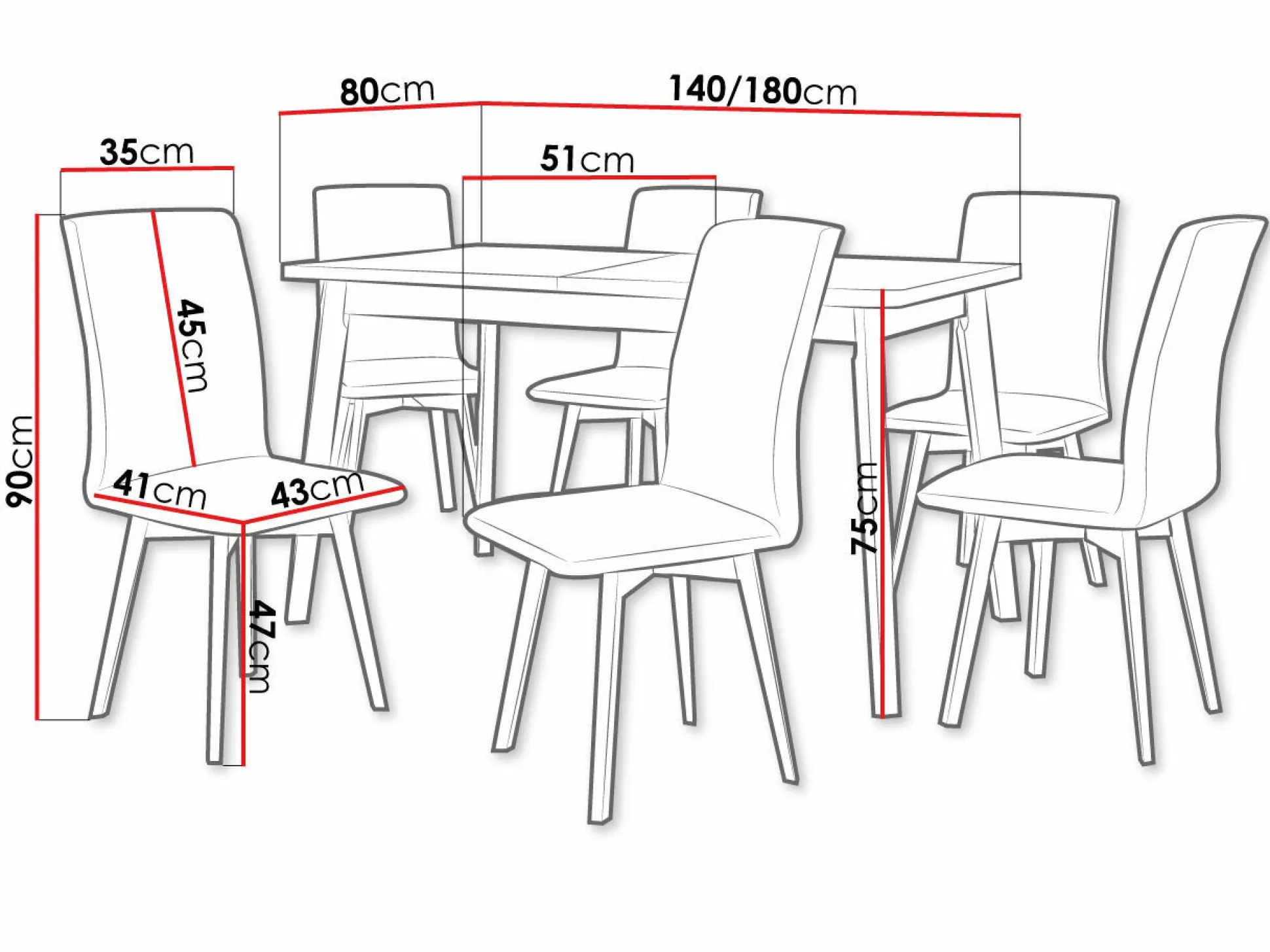 Spisestuesæt Victorville 335 (Hvid)
