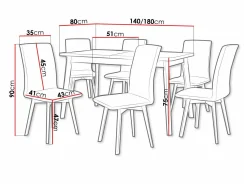 Spisestuesæt Victorville 292 (Artisan eg + Sort)