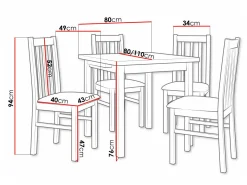 Spisestuesæt Victorville 263 (Hvid)