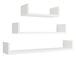 Sæt med vægmonterede reoler Lexicon (Hvid)