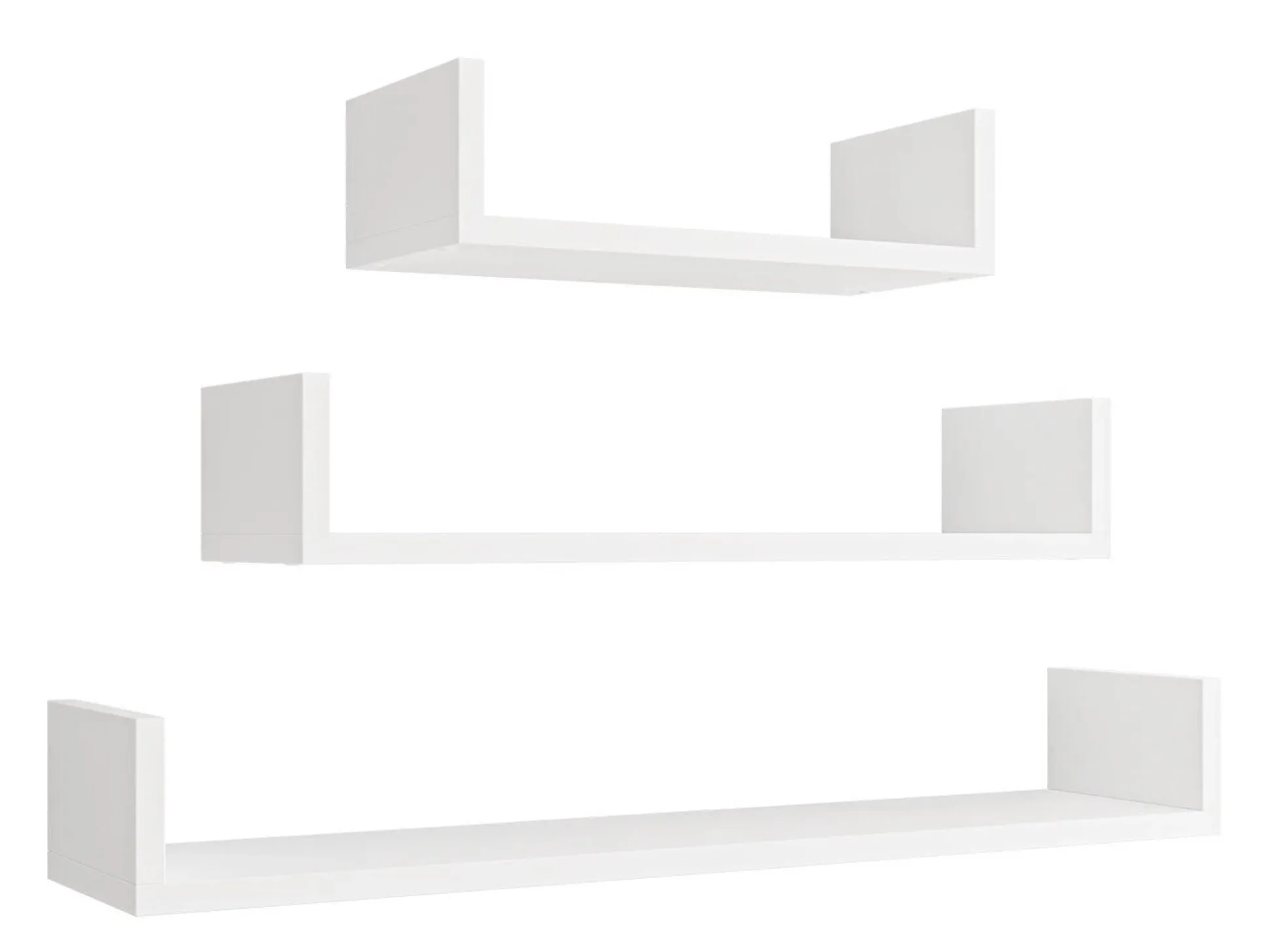 Sæt med vægmonterede reoler Lexicon (Hvid)