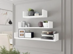 Sæt med vægmonterede reoler Lexicon (Hvid)