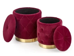 Sæt puffer Houston 1154 (Bordeaux)