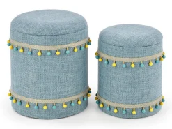 Sæt puffer Houston 1155 (Lyseblå)