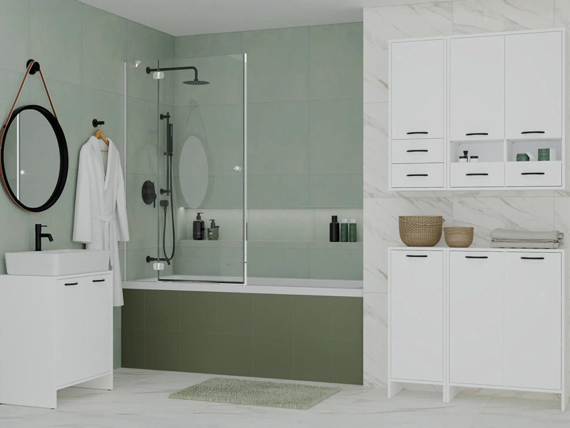 Stående badeværelseskab til håndvask Servou 104