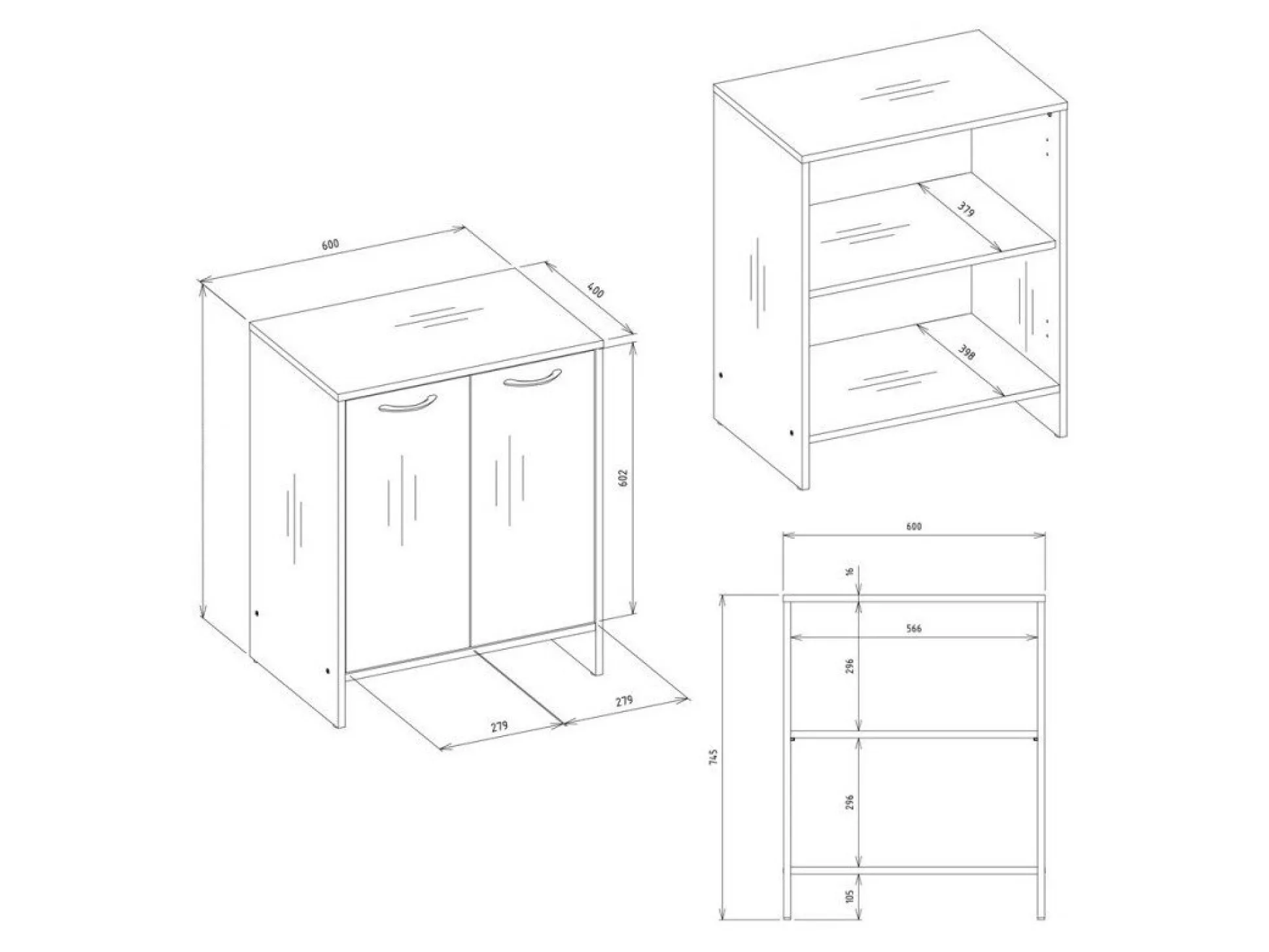 Stående badeværelseskab til håndvask Servou 104