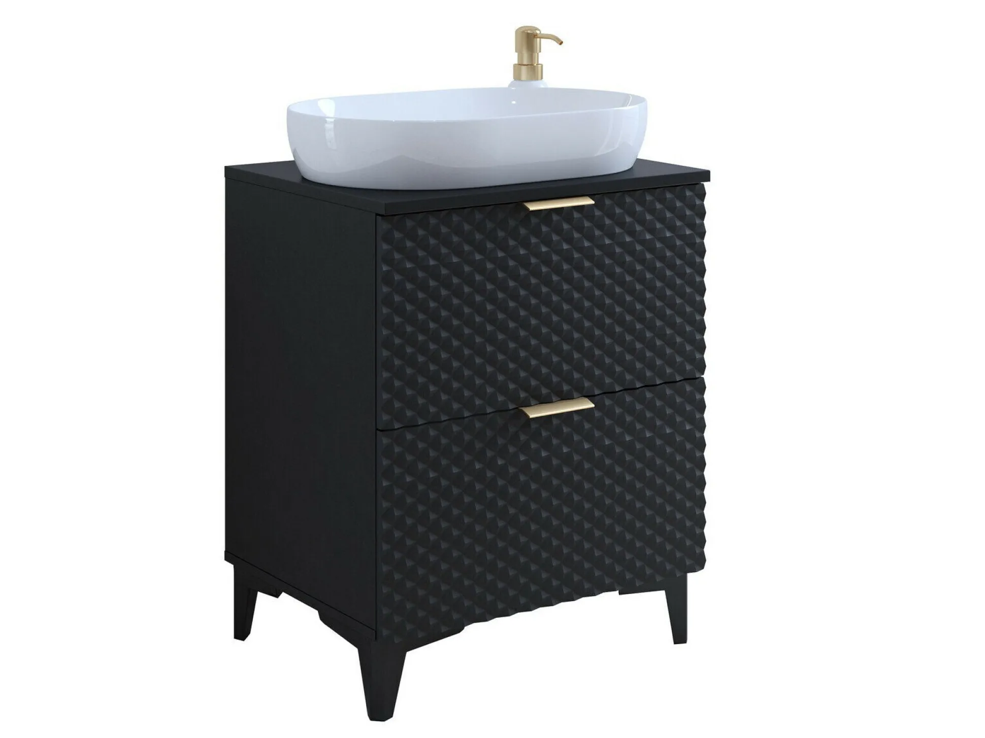 Stående badeværelseskab til håndvask Liretu 101 (Sort)