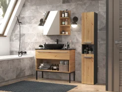 Stående badeværelsesskab Nolmaru 104 (Antracit + Artisan eg)