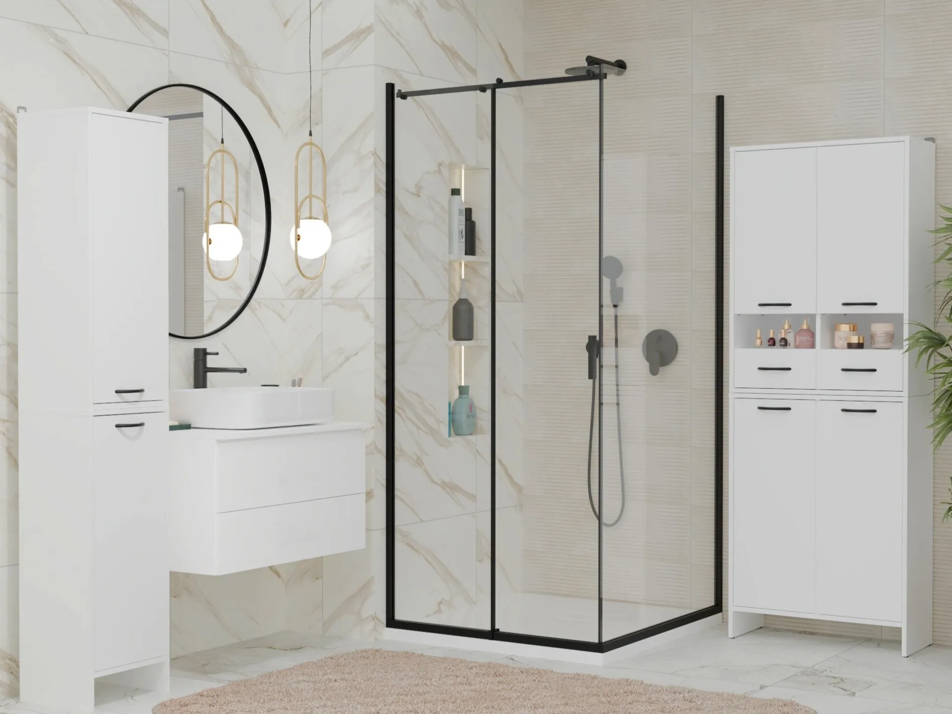 Stående badeværelsesskab Servou 100