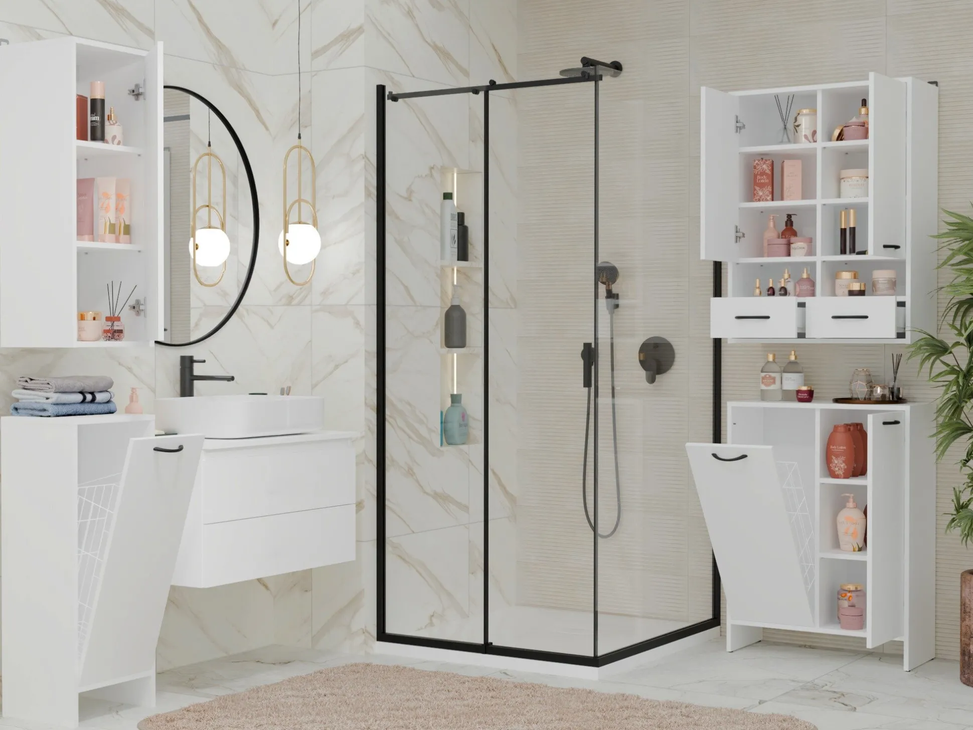 Stående badeværelsesskab Servou 100