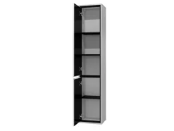 Stående badeværelsesskab Tecavu 101 (Glansfuld hvid + Hvid)