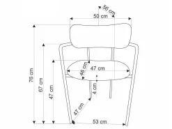 Stol Houston 1629 (Grå + Gylden)