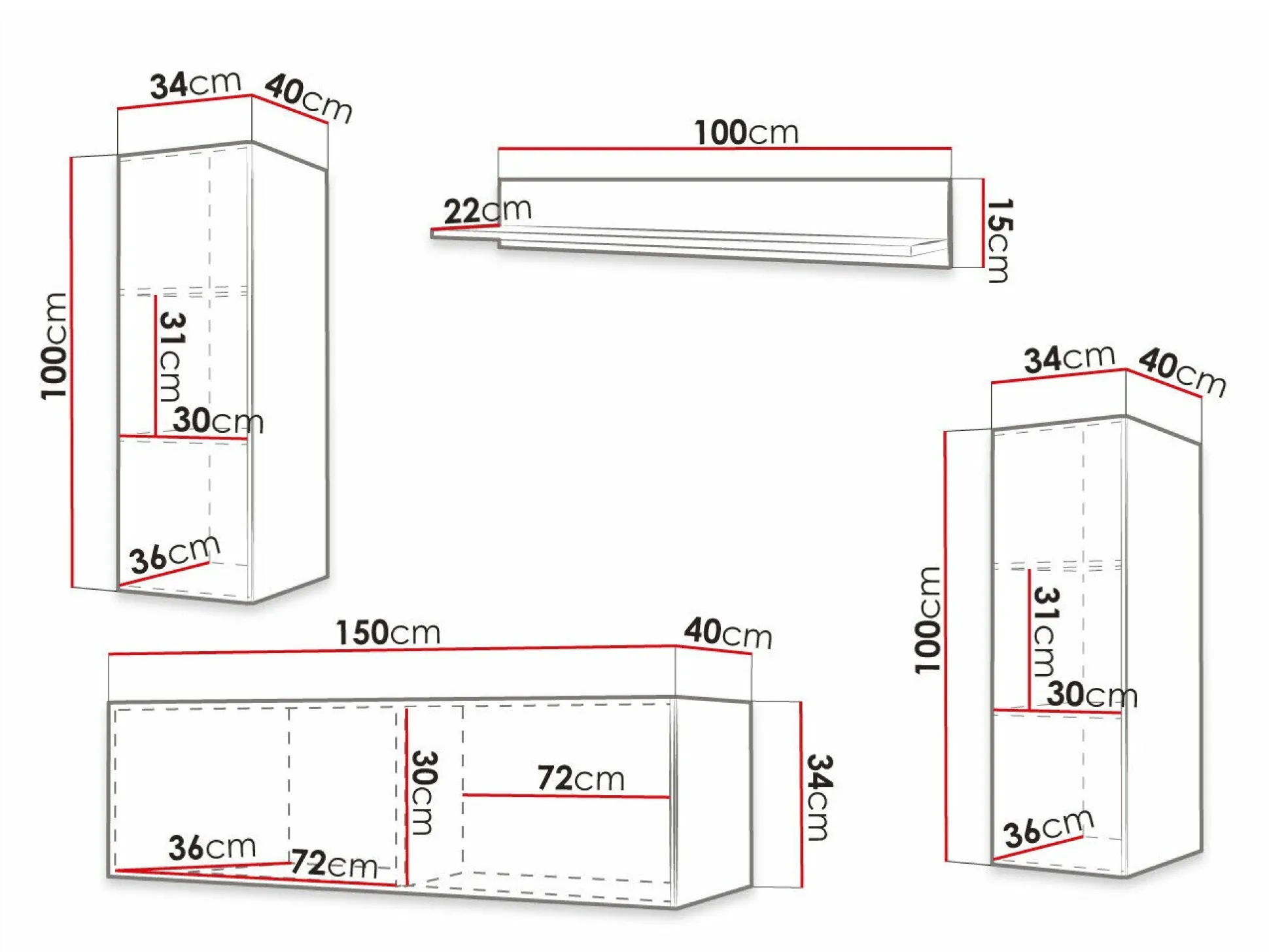 Stuemøbelsæt Anulio IX (Sort)