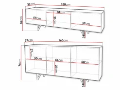 Stuemøbelsæt Audis (Hvid + Glansfuld hvid)