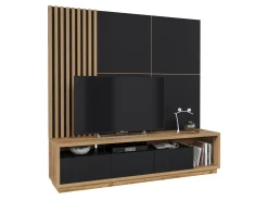 Stuemøbelsæt Austin 360 (Wotan eg + Sort + Mat sort)