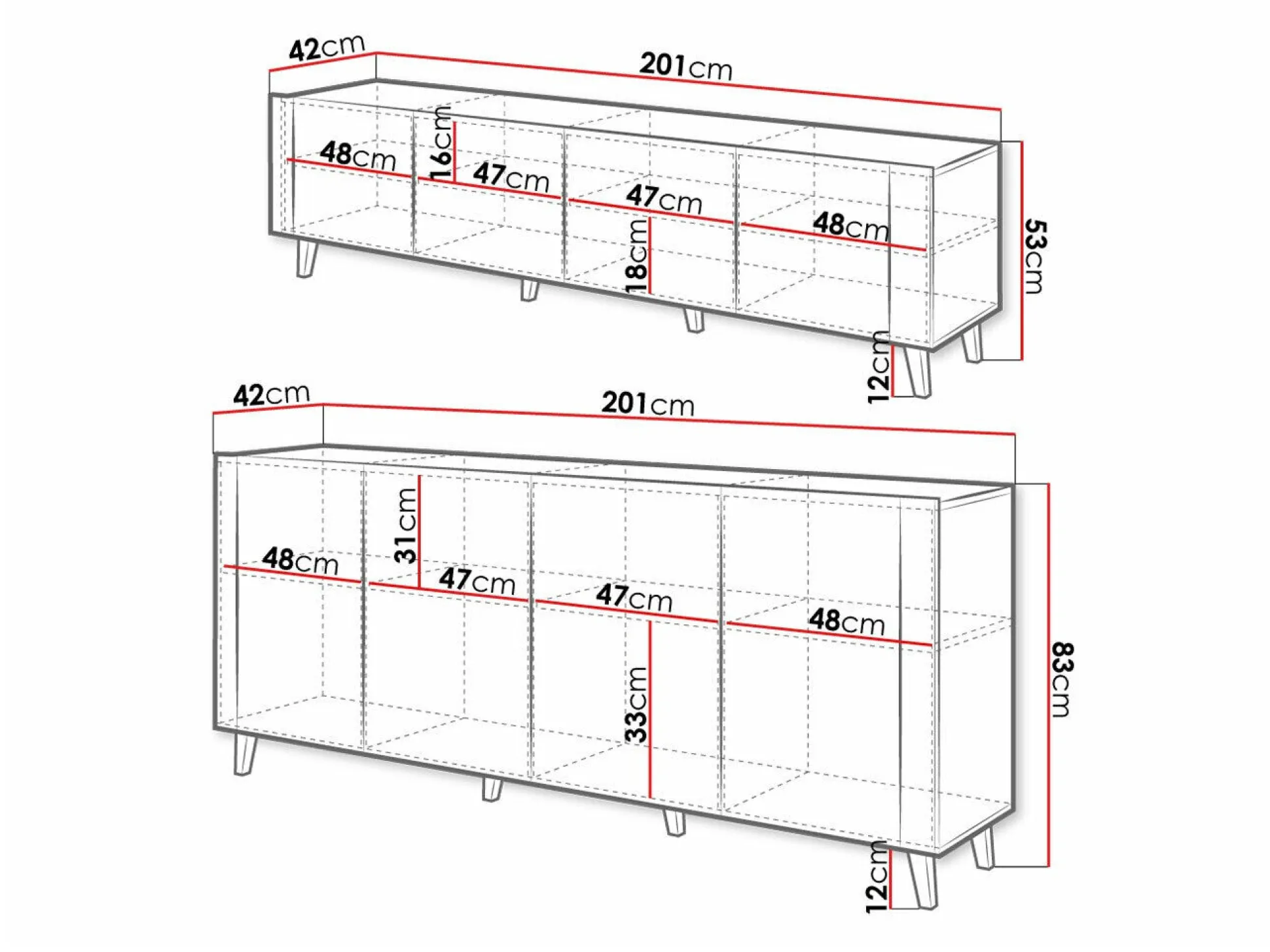 Stuemøbelsæt Charlotte 185 (Hvid + Craft egetræ)