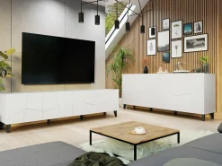 Stuemøbelsæt Charlotte 182 (Hvid + Sort)