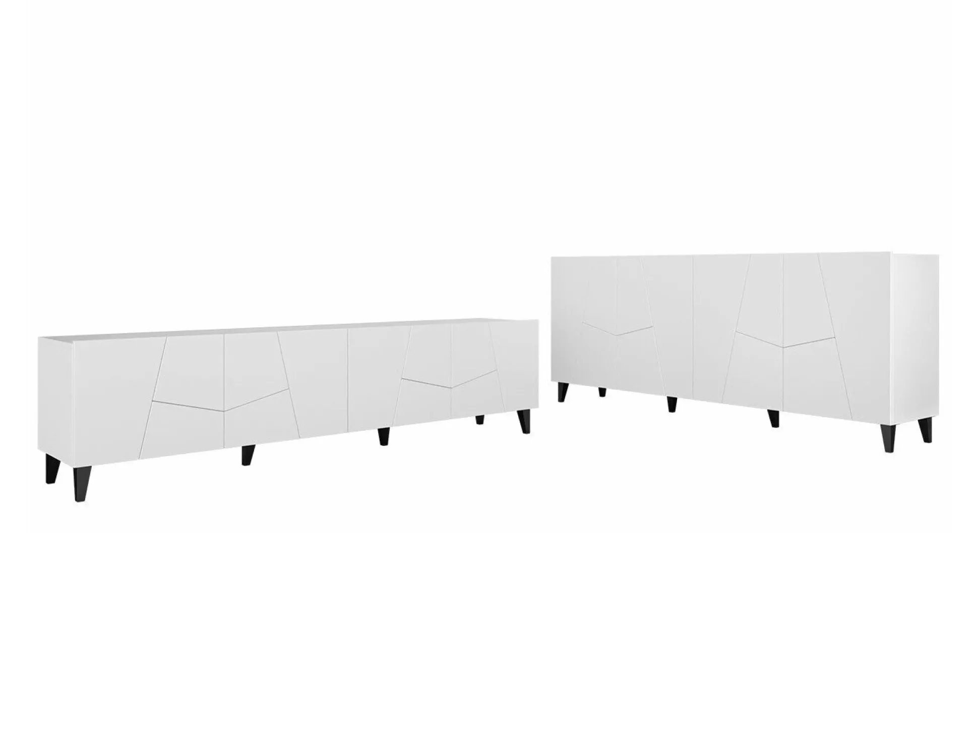 Stuemøbelsæt Charlotte 182 (Hvid + Sort)