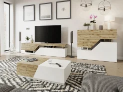 Stuemøbelsæt Comfivo Daldune II (Hvid + Wotan eg)