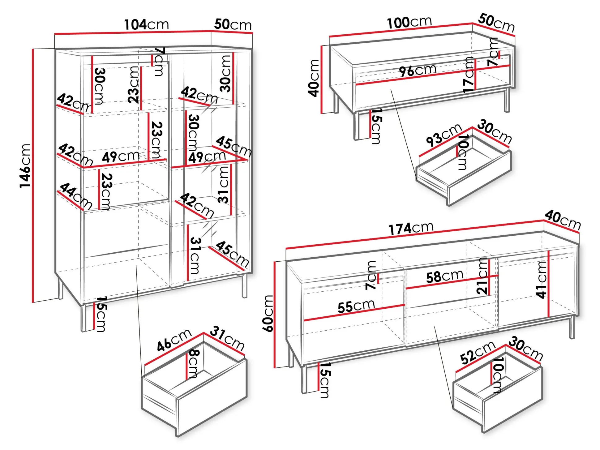 Stuemøbelsæt Comfivo Delruva V (Hvid)