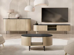 Stuemøbelsæt Comfivo Livtena (Sort marmor + Sort)