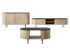 Stuemøbelsæt Comfivo Livtena (Sort marmor + Sort)